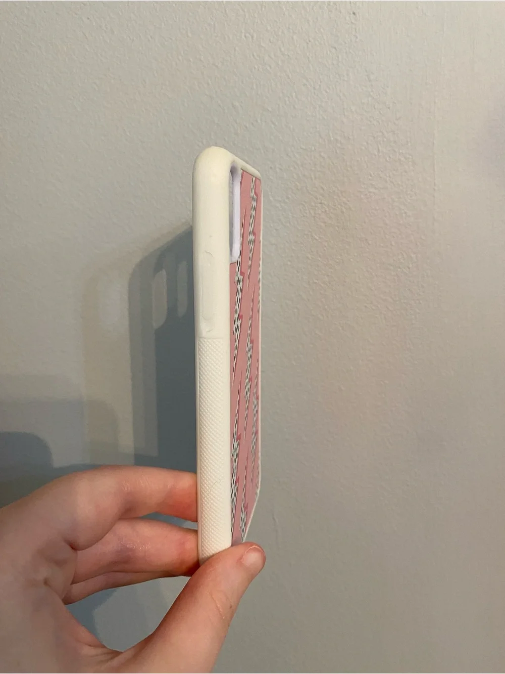Pink Lightning Bolt Phone Case with White Frame - Unbranded